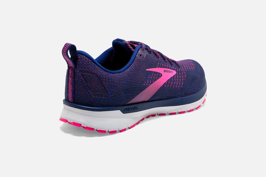 Brooks Revel 4 Road Loopschoenen Dames - Blauw/Roze - 138620AUS